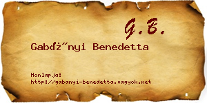 Gabányi Benedetta névjegykártya